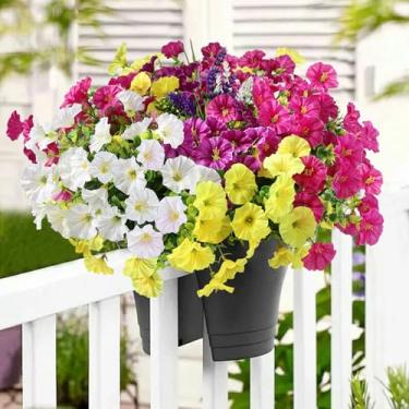 Imagem de KDVOG Plantas artificiais falsas para uso ao ar livre, 12 pacotes de flores artificiais de lavanda resistente a UV, aparência de flores de seda verdadeira para vaso de plantas, casa, porta da frente,