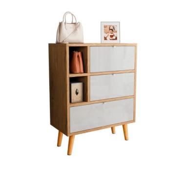 Imagem de Armário Off White/Freijó Gabinete Multiuso Sapateira Para Quarto Cozin