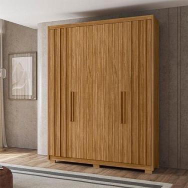 Imagem de Guarda Roupa Solteiro Ambiente Califórnia 4 Portas Freijó - Moval