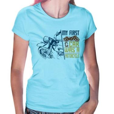 Imagem de Baby Look My First Car Was A Motorcycle - Foca na Moda, Azul bebê, M