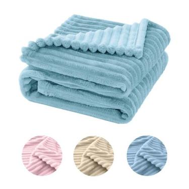 Imagem de Cobertor Manta Bebê Wave Berço Duplo Antialérgico Azul - Neném Na Nuve