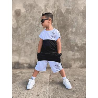 Imagem de Roupa Infantil Masculino Conjunto de Verão Bermuda Com Blusa - Ikaros 