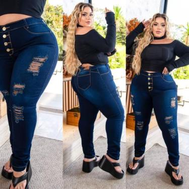 Imagem de Calca Jeans Rasgada Plus Size 48 ao 64 - Hd, Azul