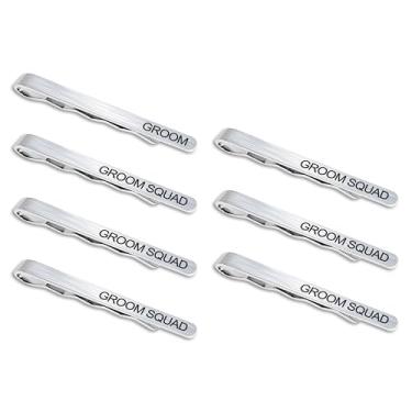 Imagem de LADY & HOME Prendedores de gravata para homens, barras de gravata de aço inoxidável, presentes para noivos, padrinhos, pai do noivo, pai da noiva, irmão da noiva, /, /, /