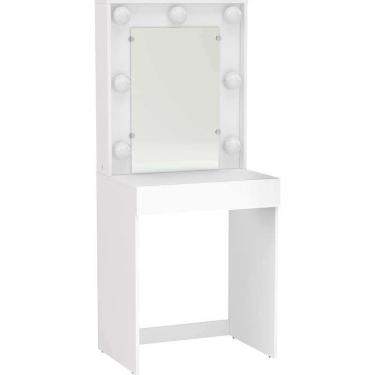 Imagem de Penteadeira Camarim Lavinia Branca 1 Gaveta E Espelho - Politorno