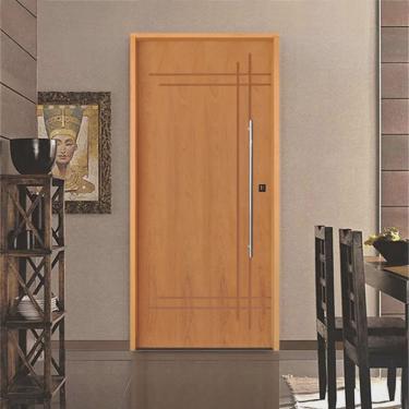 Imagem de Kit Porta de Madeira 210x92cm Batente 14cm Fechadura Rolete Belissima 9 Rodam