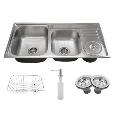 Imagem de Cuba Cozinha Gourmet Com Acessórios Lixeira Inox Tubrax