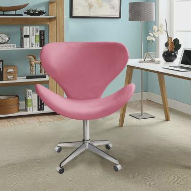 Imagem de Poltrona Isis Cadeira Giratória Pés com Rodízio Decoração, Sala, Escritório, Recepção