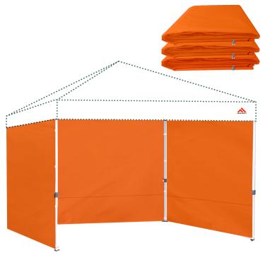Imagem de JANCANOPY Paredes laterais de tenda de dossel para cobertura pop-up de 25 x 25 cm, 99% de proteção UV, à prova d'água, apenas 3 paredes laterais, (laranja)