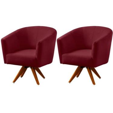 Imagem de Kit 2 Poltronas para Sala e Escritório Base Giratória Belize - Konfort