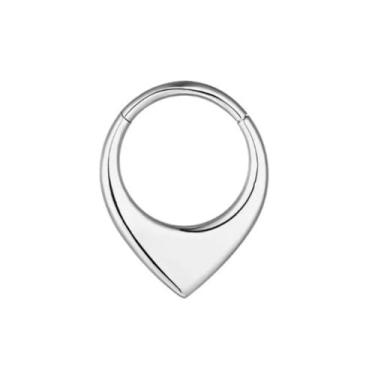 Imagem de Pierced Owl Anel clicker de segmento articulado grosso em forma de V de aço inoxidável 316L 16GA, 10mm Diameter, Metal, Sem Pedra Preciosa