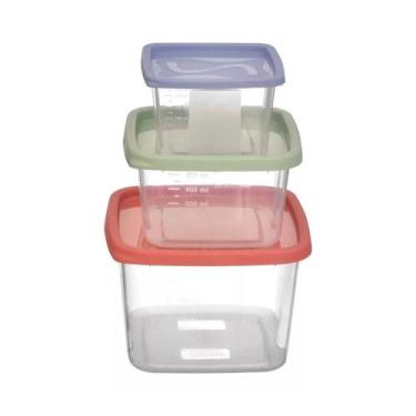 Imagem de Conjunto de Potes Sanclick PMG Resistentes BPA Free Incolor - Plástico