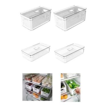 Imagem de Organizadores De Geladeira Frutas Legumes Verduras Kit Com 4 - OU