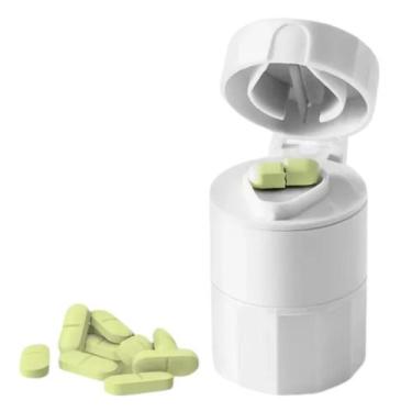 Imagem de Porta Comprimido Multiuso 3 em 1 Com Cortador E Amassador Armazenament