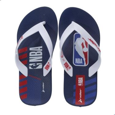 Imagem de Chinelo Masculino Rider 12378 Feel NBA Azul Branco e Vermelho