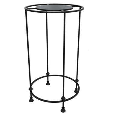 Imagem de Rack De Exposição Redondo Da Roupa Da Loja De Roupa, Cremalheiras Resistentes Da Roupa Para Pendurar A Roupa, Cremalheira Do Vestuário Do Metal Com Placa Na Parte Superior, Black, 70cm/27.6in