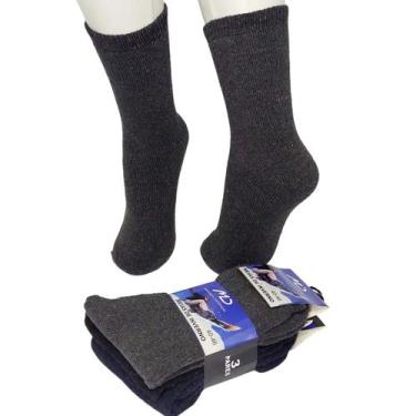 Imagem de Kit 03 Pares Meia De Inverno Grossa Masculina Unissex Calça 39 A 43 - 