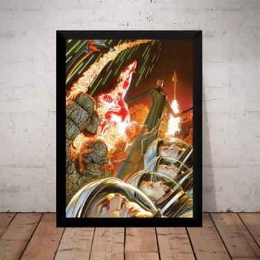 Imagem de Quadro Quarteto Fantastico Marvel Hq Arte De Alex Ross