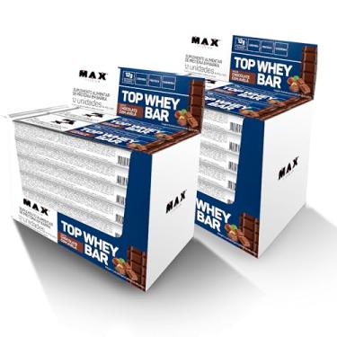 Imagem de Kit 2x Top Whey Bar 12 Unidades - Caixa Fechada Maxtitanium (2x Caixas, Chocolate com Avelã)