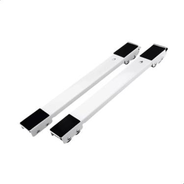 Imagem de Base Suporte Ajustável com Rodinhas para Geladeira, Fogão, Máquina de Lavar e Móveis resistente reforçado até 200 Kg (Branco)
