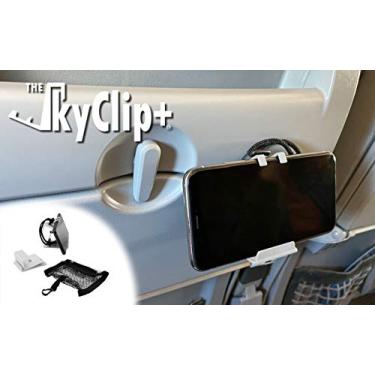 Imagem de Suporte SkyClip+ para celular e tablet para uso em viagens aéreas, em casa e no escritório – Suporte e suporte para telefone inflight compatível com iPhone, Android, Kindle e tablets – Melhor acessório de viagem (branco)