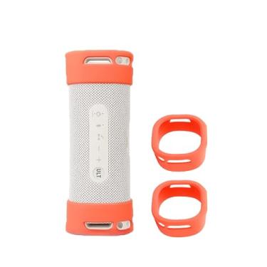 Imagem de Capa de silicone para alto-falante compacto Bluetooth ultra portátil sem fio Sony ULT Field 1, capa protetora completa para anti-arranhões, resistente à sujeira e choques, laranja