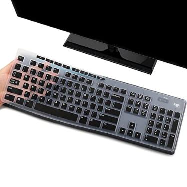 Imagem de Capa protetora de teclado compatível com teclado Logitech MK275 MK270, Logitech K200 K260 K270 MK200 MK260, capa ultrafina de silicone para PC desktop - preta
