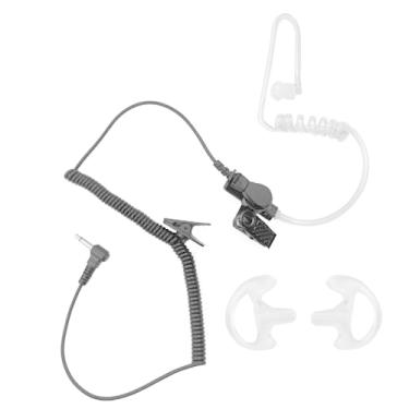Imagem de HWAYO Fone de ouvido de 3,5 mm, 1 pino, com tubo de ar acústico de vigilância oculto, fone de ouvido de rádio da polícia + moldes auriculares médios de substituição para microfones de alto-falante de