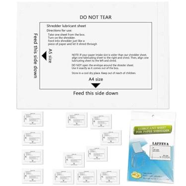 Imagem de laffeya Folhas de afiação e lubrificante para triturador de papel (pacote com 12)