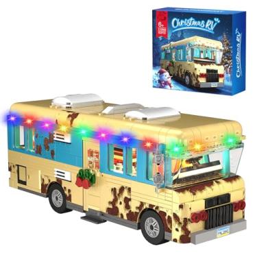 Imagem de Christmas Vacation Cousin Eddie's RV Building Kit, LED Christmas Holiday Snow Village RV, 10.1 Inch Christmas RV Compatible with Lego Gifts for Boys, Girls, Family, and Friends (532pcs)