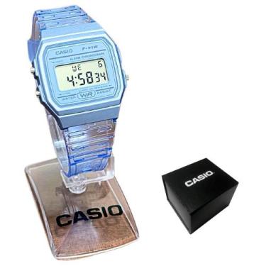 Imagem de Relógio Casio Unissex Digital Transparente Azul F91WS2DF