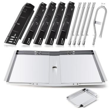 Imagem de Adviace Peças de reposição de grelha para Dyna-Glo DGH474CRP DGH450CRP DGH483CRP DGH485CRP DGH474CRP-D, bandeja de graxa e tendas térmicas e queimadores para modelos de churrasqueira Dyna Glo 5