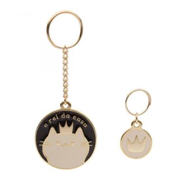 Imagem de Chaveiro E Placa Pet Gato Rei Da Casa