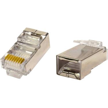 Imagem de Conector Rj-45 8p8c Cat6 Blindado Pct Com 10pçs