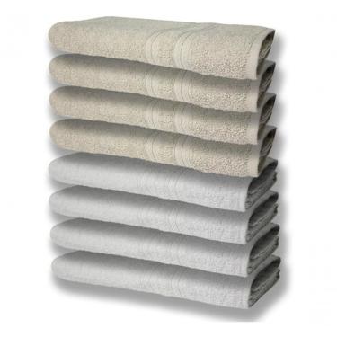 Imagem de 8 Toalhas Grande Felpudas E Grossa 80x150 4 Branco 4 Bege