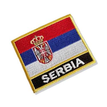 Imagem de BP0425N-001 Bandeira Sérvia Patch Bordado 7,5x6,3cm - BR44