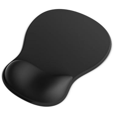 Imagem de Mouse pad ergonômico com descanso de pulso, mouse pad de gel com suporte de pulso, alívio da dor, descanso de pulso preto para mouse com base de poliuretano antiderrapante, mouse pad de computador