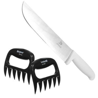 Imagem de Kit Faca Churrasco Carne Aço E Garras Urso Desfiar Cortador - CLICK HO