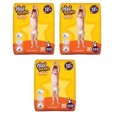 Imagem de Kit 3 PCT Fralda Descartável Piquitucho Mega - Todos os tamanhos, XXG