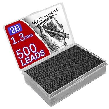 Imagem de 1000 peças de lapiseira núcleo de grafite 0,5 0,7 0,9 1,3 2 mm 2B refil de lápis substituível grande capacidade caixa de presente para estudantes (1,3 mm)