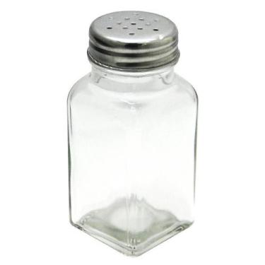 Imagem de Saleiro / Pimenteiro Mesa Vidro Com Tampa De Inox 70Ml 9X4Cm - Fu Xing