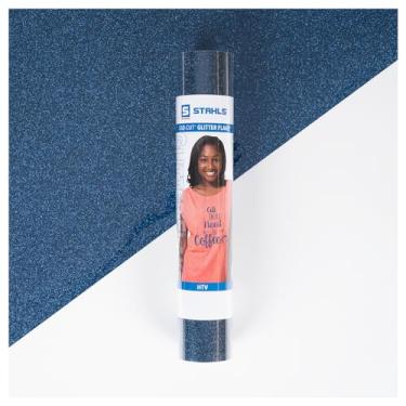 Imagem de Stahls' Vinil De Transferência Térmica Htv Com Glitter Em Flocos Cortados Cad Para Algodão, Poliéster E Misturas Triplas. Testado Laboratório Mais 50 Lavagens, Compatível Todos Os Cortadores. Fácil