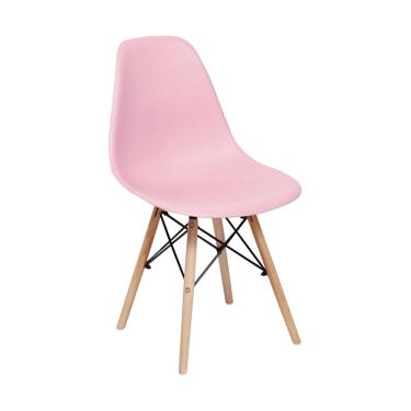 Imagem de Cadeira Eames Polipropileno Base Madeira Flórida Fratini Rosa