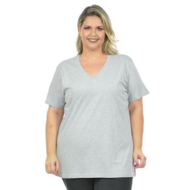 Imagem de Blusa plus size malha fria z - Fenomenal, Cinza mescla, 52