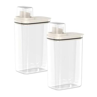 Imagem de Kit 2 Dispensers para Lavanderia 2,3 Litros Organizadores de Sabão/Ama