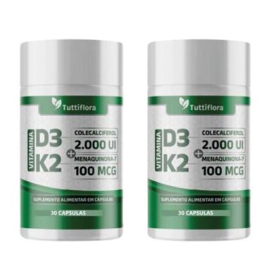 Imagem de Kit 2x Vitamina D3 + K2 30 Cápsulas de 375mg Tuttiflora