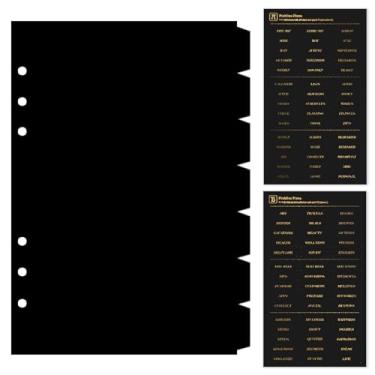 Imagem de DY.2ten Divisores Pretos Para Fichário De 6 Argolas, Divisores De Plástico Resistentes De 7 Abas, Divisor De Índice A5, Divisores De Fichário De 6 Furos, Divisores De Abas De Planejador De Caderno I