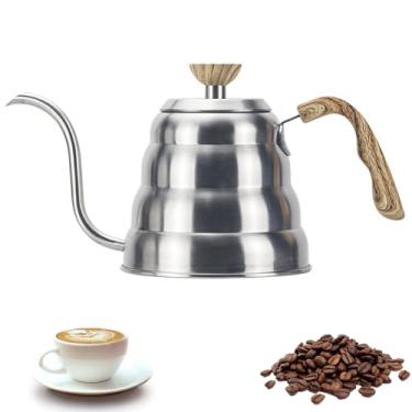 Imagem de Chaleira Pescoço de Ganso,Chaleira Eletrica Bico de Ganso,Chaleira de Aço Inoxidável com Bico Fino,Chaleira Pescoço de Ganso para Café Coado e Chá, Bule Bico de Ganso, 304 Aço Inoxidável(1L)
