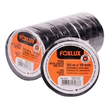 Imagem de Fita Isolante Pvc Antichamas 30m X 19mm 10 Unidades Foxlux