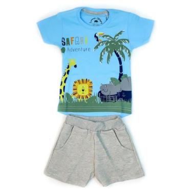 Imagem de Conjunto Safari - Summer Cat, 2, Azul bebê, Cinza